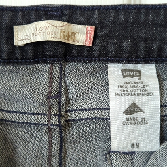 Levi's Y2K 545 Classic Low Rise Slim Fit Ankle Boot Cut Jeans Faded Black 8 - Picture 8 of 15